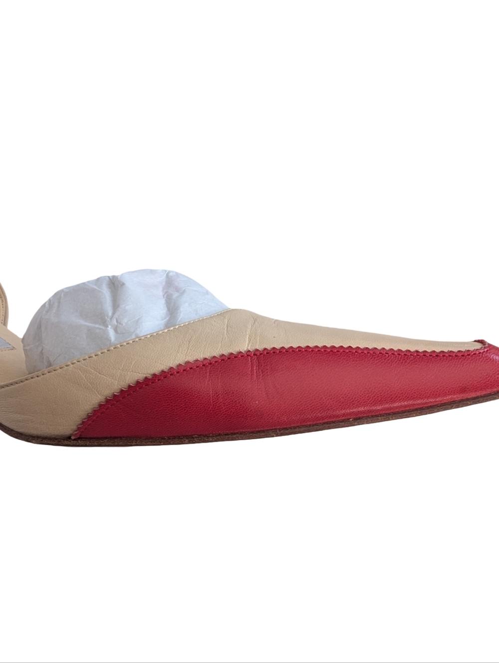 Vintage Jimmy Choo London two-tone leather slingback kitten heels Size 39.5 - Picture 8 of 12